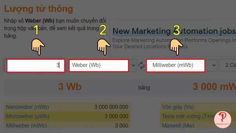 Bạn cần nhập số lượng đơn vị Wb