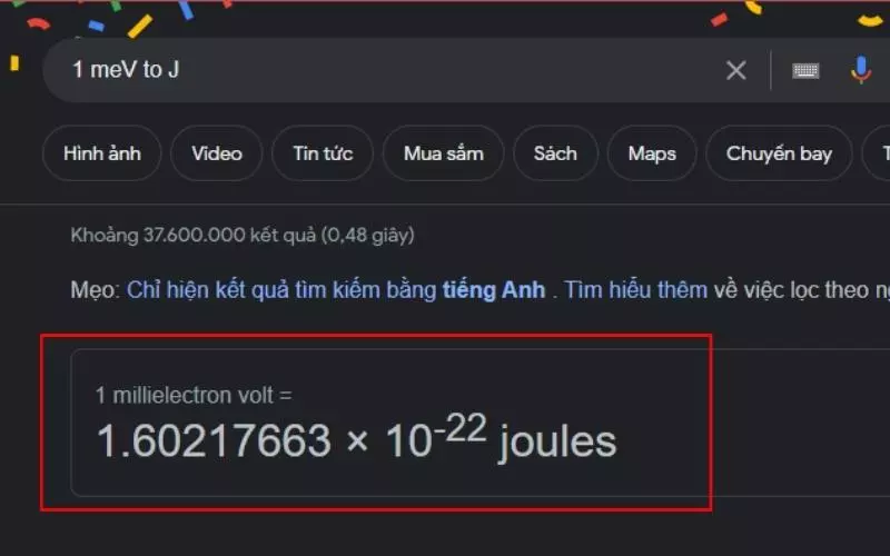 Xem thông số quy đổi tại mục kết quả tìm kiếm
