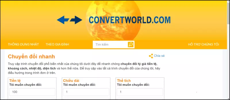 Truy cập website Convertworld