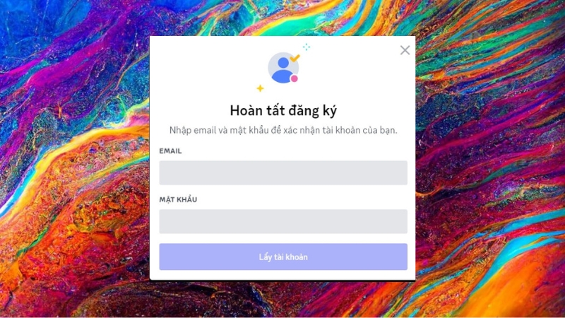 Nhập thông tin email