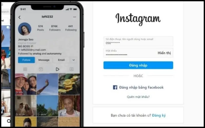 Ở giao diện chính của ứng dụng Instagram