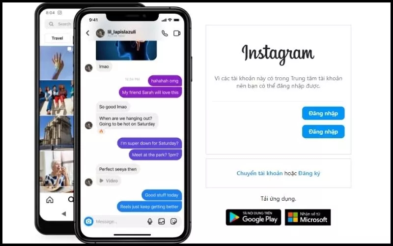 Vào trang chủ của Instagram