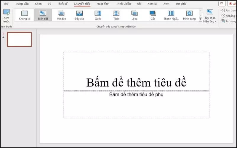Morph là một kiểu chuyển slide mới