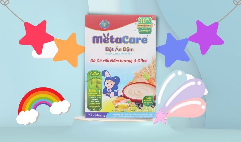 Bột ăn dặm MetaCare gà, cà rốt, nấm hương và olive hộp 200g (7 - 24 tháng)