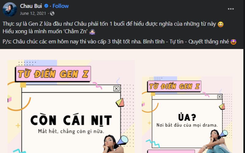 Châu Bùi cùng trend “Chằm ZN”