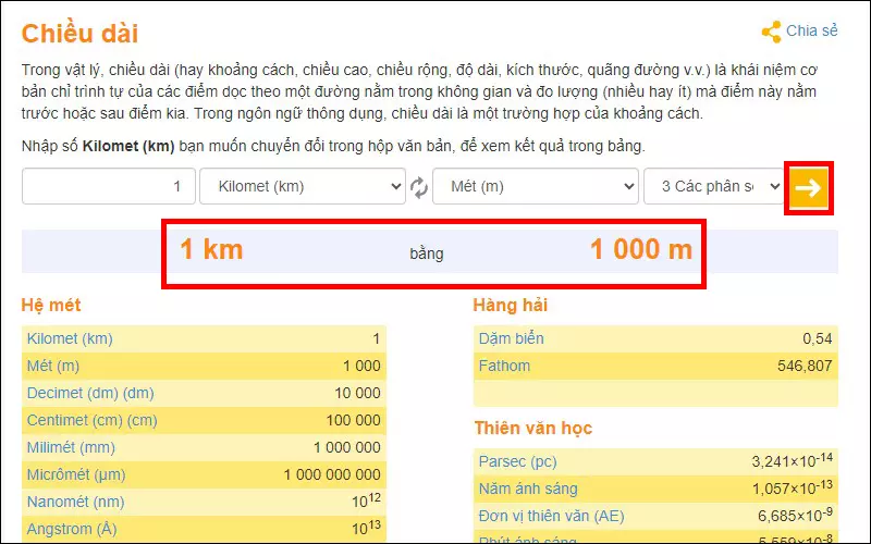 Nhấn vào mũi tên để chuyển đổi
