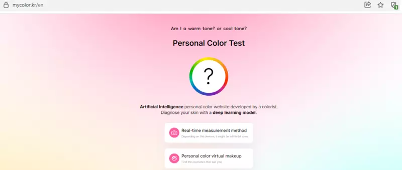 Giao diện web mycolor.kr