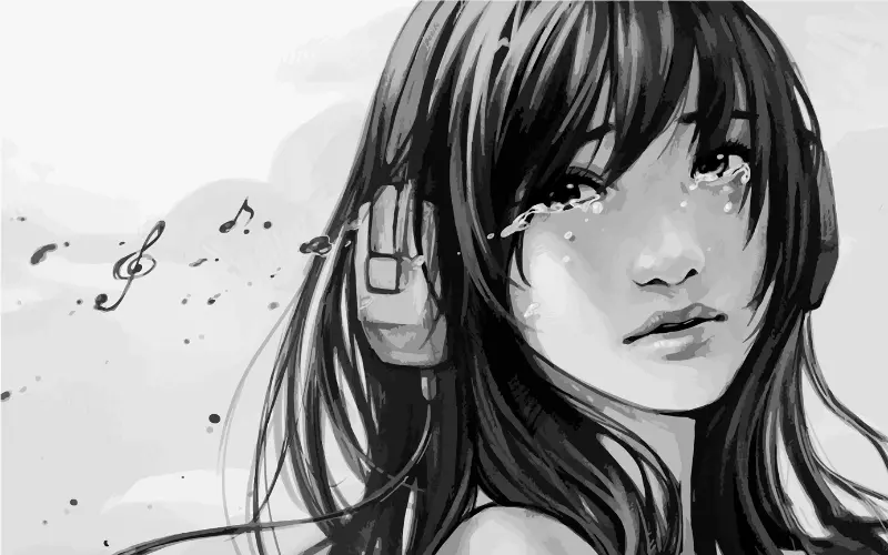Hình Sad girl dùng làm avatar Facebook