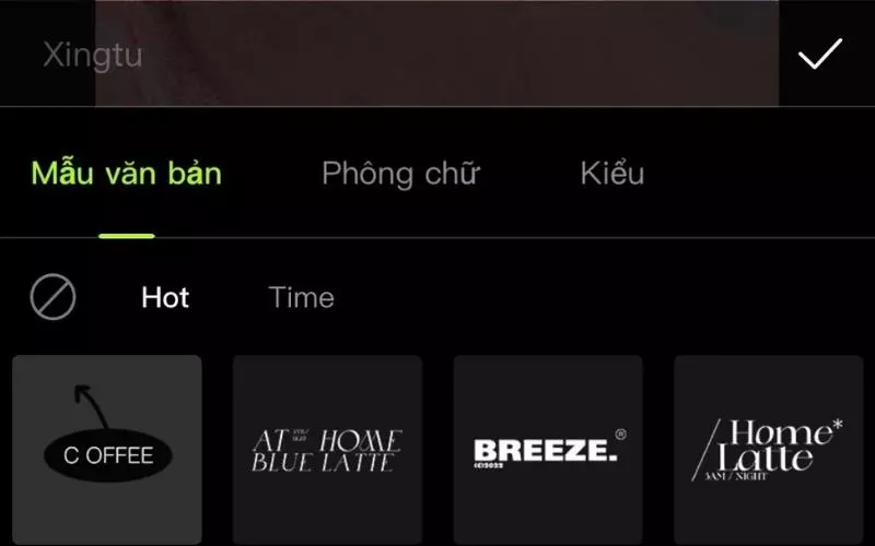 Tính năng thêm văn bản của Xingtu còn có nhiều công cụ chỉnh sửa cho kiểu chữ, màu chữ, đổ bóng