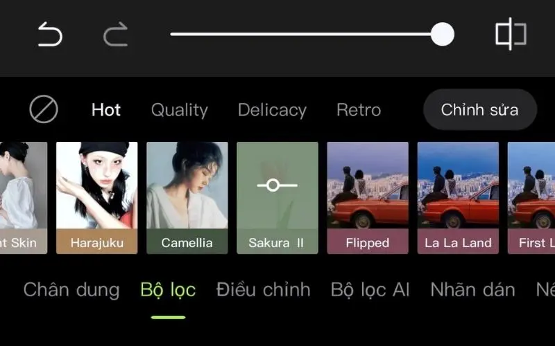 Bên cạnh các bộ lọc có sẵn, Xingtu cũng có các công cụ giúp bạn hiệu chỉnh các thông số độ sáng, mờ