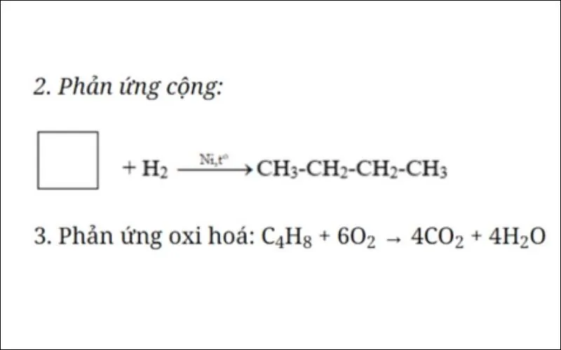 Đây là phản ứng cộng mở vòng khi tham gia phản ứng với H2 với điều kiện được đun nóng với xúc tác niken